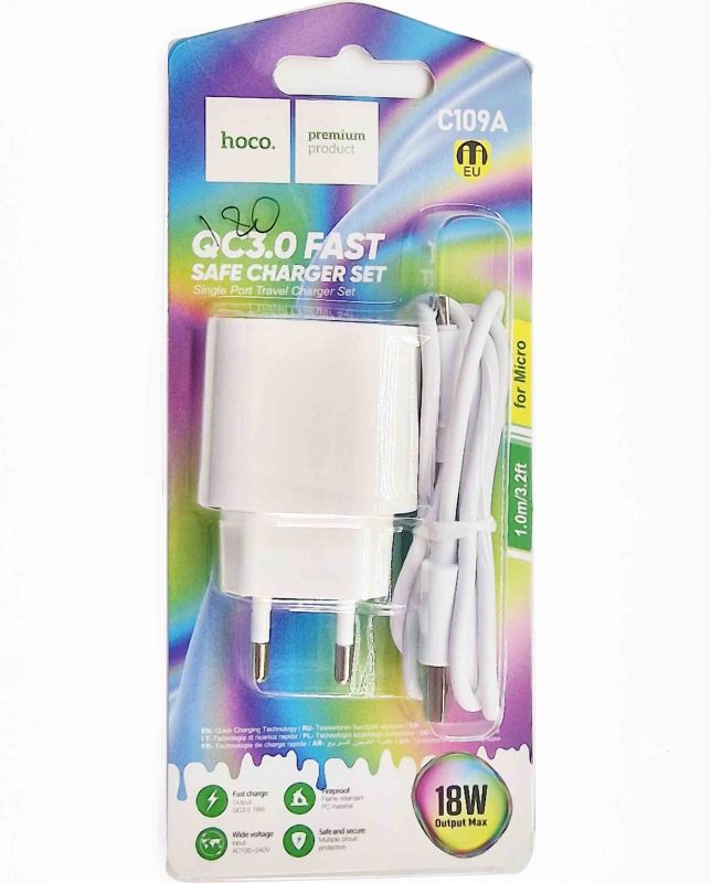 Set încărcător (bloc + cablu) 18W Micro USB, pentru Redmi, Samsung, Cubote, BlackView și altele