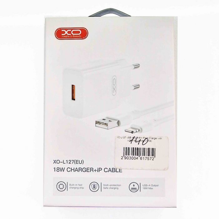 Set încărcător XO (bloc + cablu) 18W USB Lightning pentru iPhone, iPad