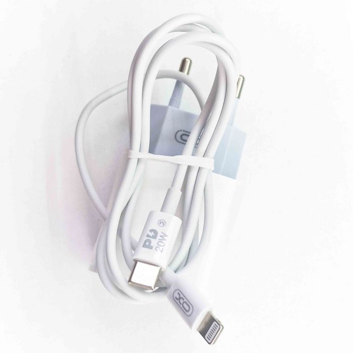 Зарядное устройство XO набор (блок + кабель ) 20W Type-C - Lightning для iPhone, iPad