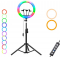 Кольцевая лампа RGB полноцветная 56см с подставками для телефона
